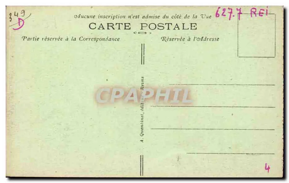 Reims — Die Kathedrale — Die Jungfrau der Visitation — A. Quenininal, n°89 - Rückseite