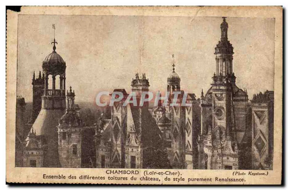 Chambord (Loir-et-Cher) — Ensemble des différentes toitures du château, de style purement Renaissance — Photo Keystone - Frente