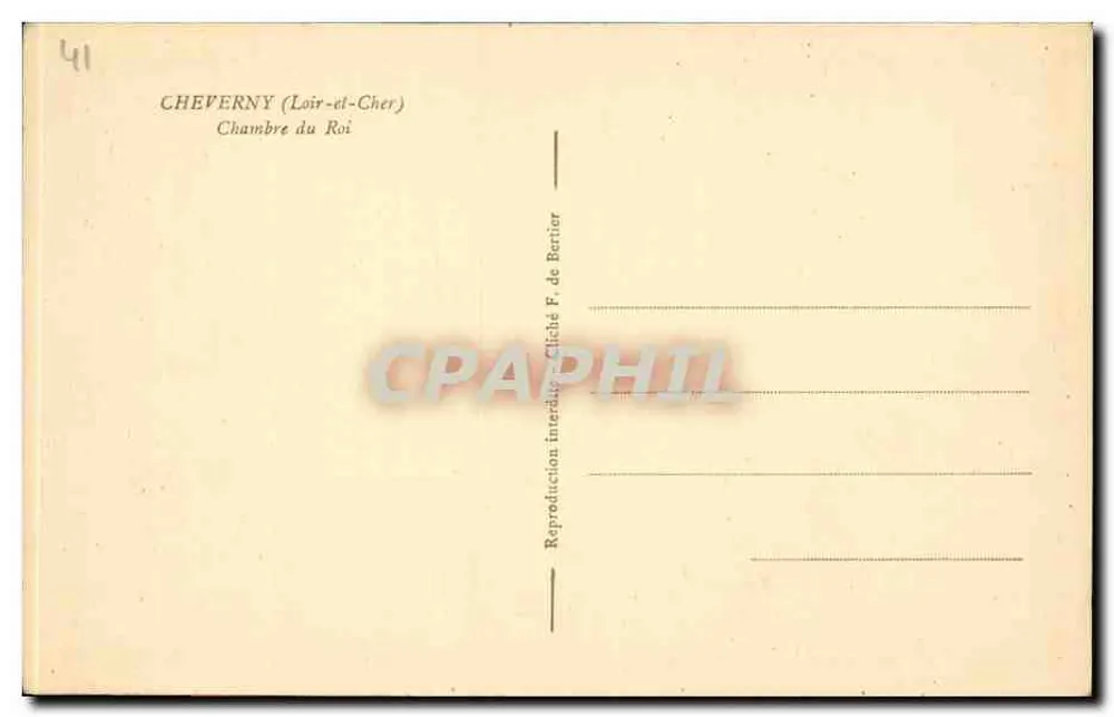 Cheverny (Loir-et-Cher) — Quarto do Rei — Cliché F. de Bertier - Verso