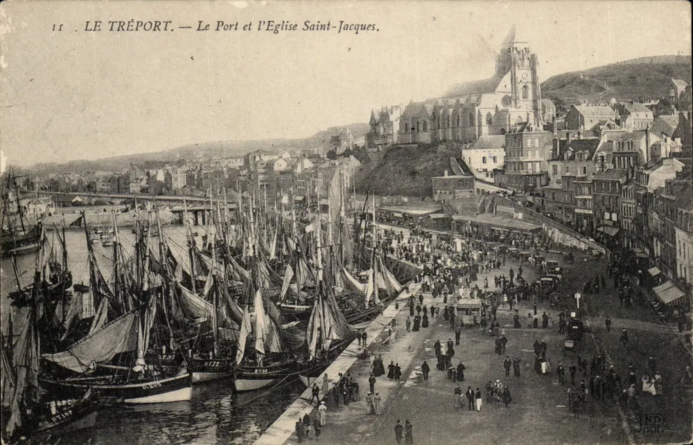 Le Tréport — Der Hafen und die Kirche Saint-Jacques — Ind. Lior, n°11 - Vorderseite