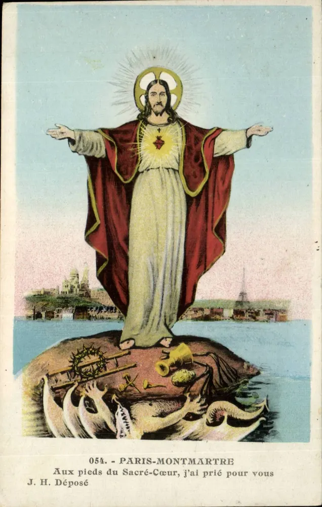 Paris-Montmartre — Jesus vom Heiligen Herzen — J. H. Déposé, n° 054 - Vorderseite