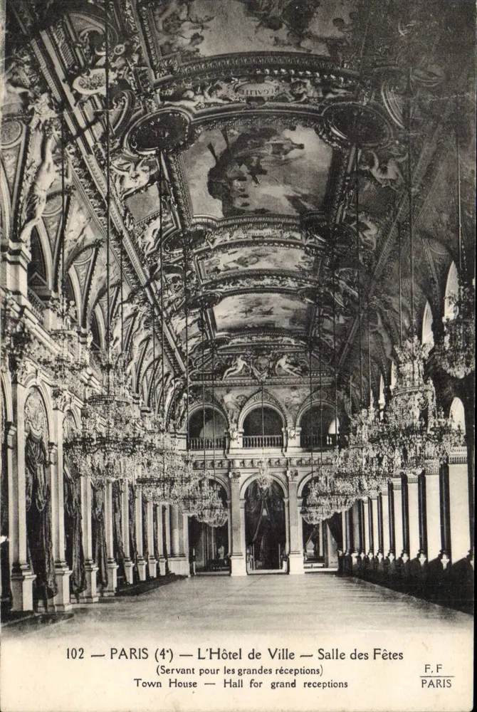 Paris (4e) — Das Rathaus — Saal der Feierlichkeiten — Verlag F.F. PARIS, n° 102 - Vorderseite