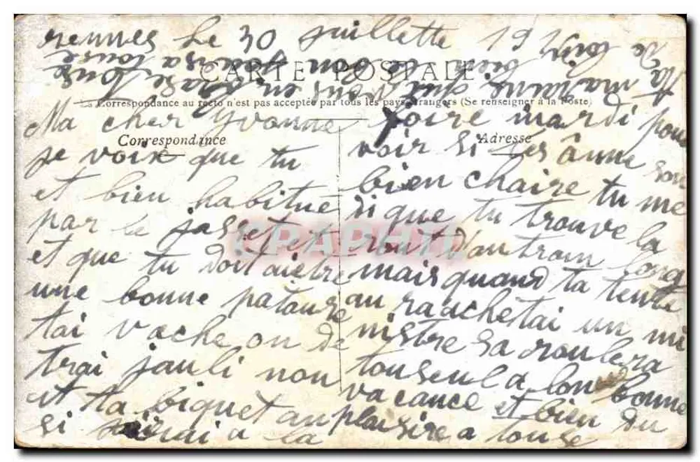 Angers — O Grande Círculo — Staerck Paris - Verso