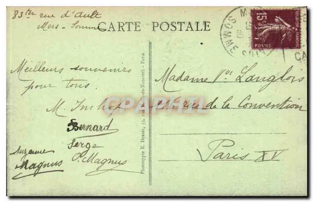 Le Tréport-Mers - Vista geral — Editor A.T. - Verso