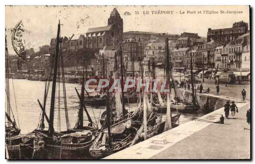 Le Tréport - Der Hafen und die Kirche St-Jacques — Unbekannter Verlag, Seriennummer 15 - Vorderseite