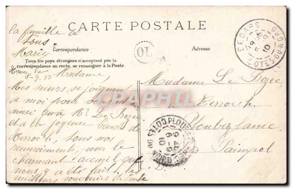 Le Havre — Villa des Gadelle — C.13, editada por E.D. - Verso