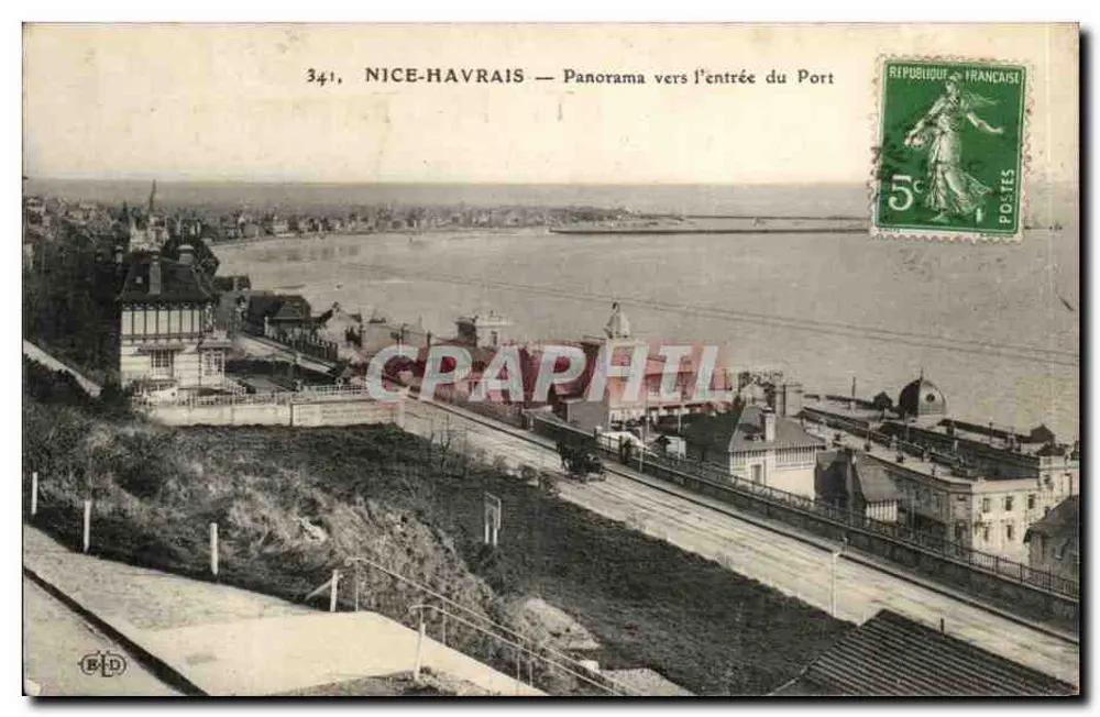 Nice-Havrais — Panorama zum Eingang des Hafens — Nr. 341, Verlag B.D. - Vorderseite