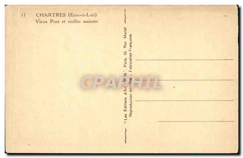 Chartres (Eure-et-Loir) — Alter Brücke und alte Häuser — G. Dabezies - Rückseite