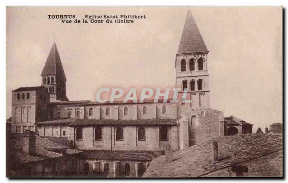 Tournus - Kirche Saint-Philibert - Ansicht des Cloistergangs - Vorderseite