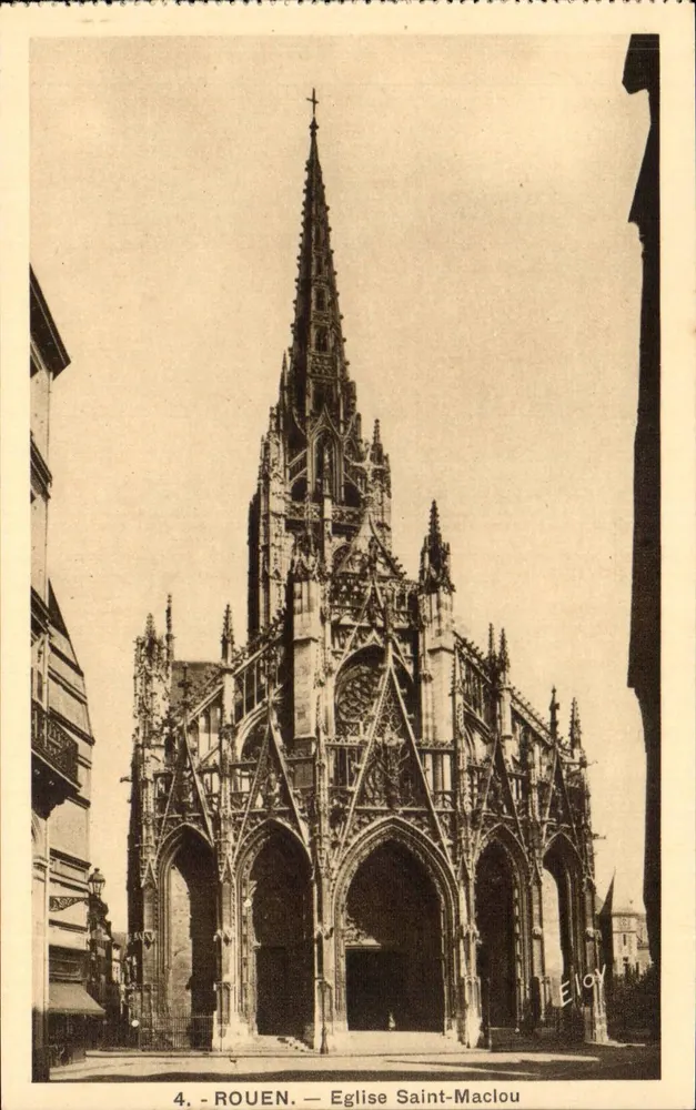 Rouen — Katedra św. Maclou — wydawca Elloy, nr 4 - Awers