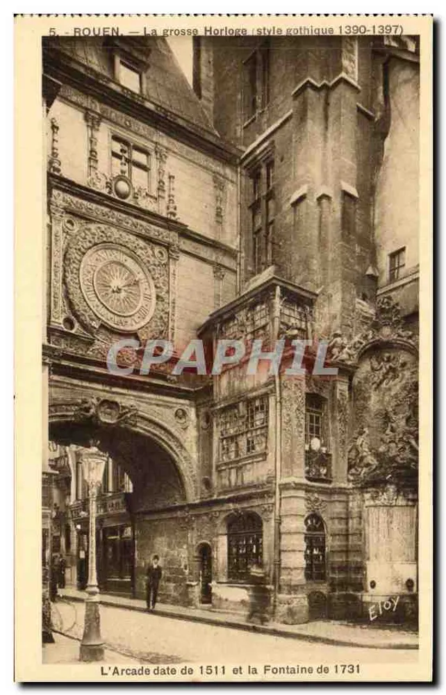 Rouen — Die Große Uhr (gotischer Stil 1390-1397) — Eloy - Vorderseite