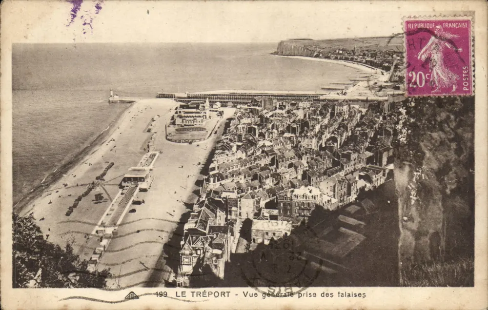 Le Tréport — Allgemeiner Blick von den Klippen — Vintage Postcard/Antike Ansichtskarte n°199 - Vorderseite
