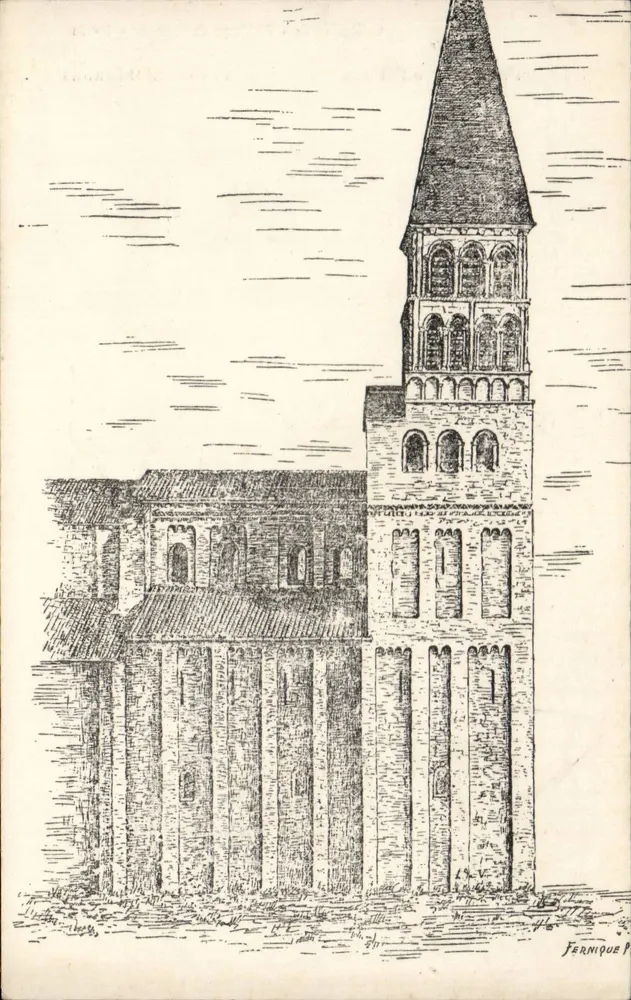 Abtei von Tournus — Ansicht der Turm — Fernique - Vorderseite