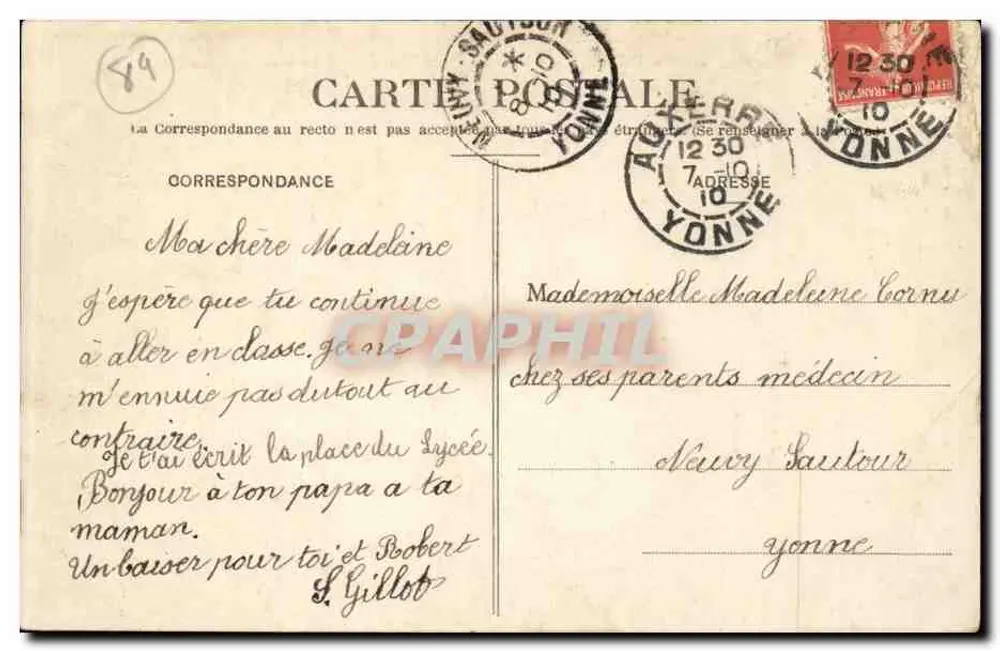 Auxerre — Ansicht aus den Türmen der Kathedrale — Édition Arnon-Calmins, n°5 - Rückseite