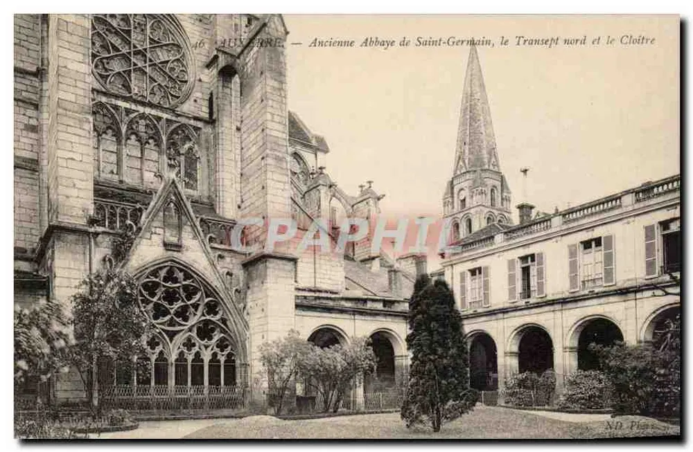 Auxerre — Alte Abtei Saint-Germain, der nördliche Transept und der Cloister — N.D. Planchon - Vorderseite