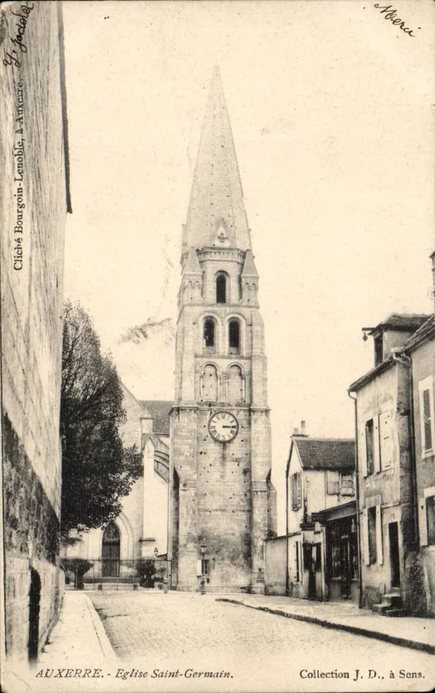 Auxerre - Igreja de São Germain — cliché Bourgoin-Lenoble, em Auxerre, Coleção J. D., em Sens - Frente