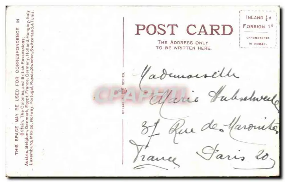 Trossachs Hotel und Ben Venue — Seen- und Bergblick — Reliabox, Serie 200 - Rückseite