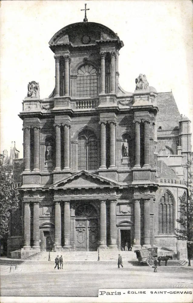 Parijs - Kerk van Sint Gervase — uitzicht op de gevel — uitgever Staerck - Voorkant