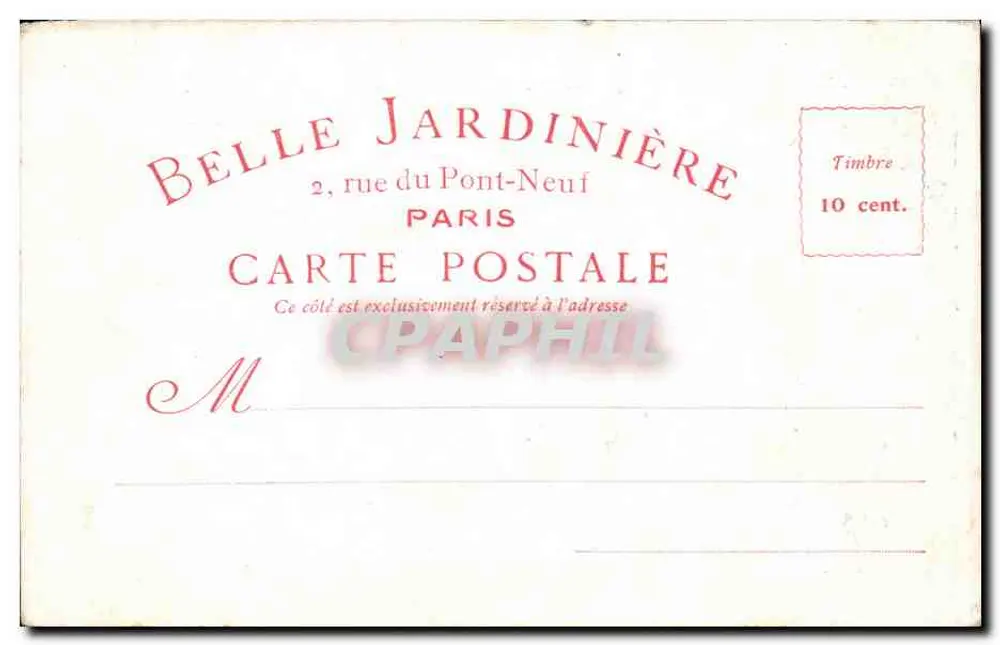 Fontainebleau — Ansicht des Schlosses und Gartens — Belle Jardinière, Paris - Rückseite