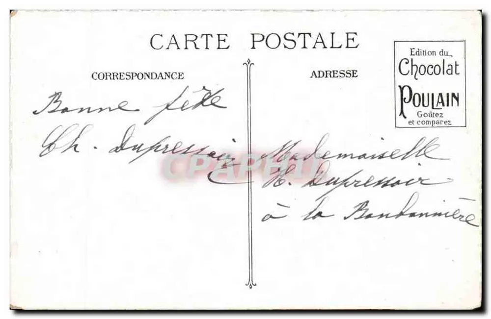 Orléans — A Rue Royale — Edição Chocolat Poulain, série 12 sujets, n°4 - Verso