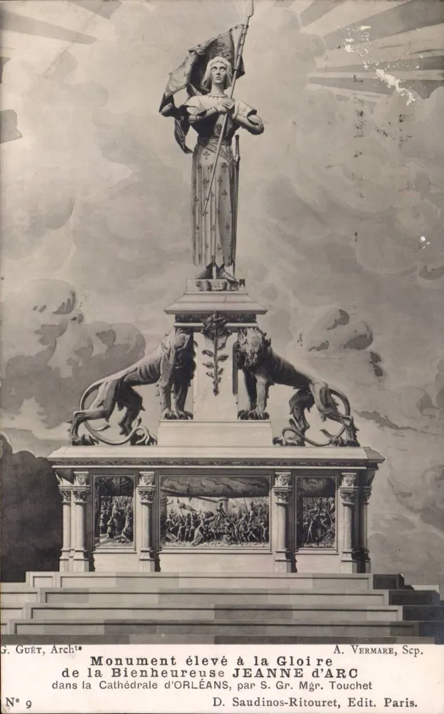 Monument zur Ehre der Seligen Jeanne d'Arc in der Kathedrale von Orléans — A. Vermare, Scp. — Nr. 9 - Vorderseite