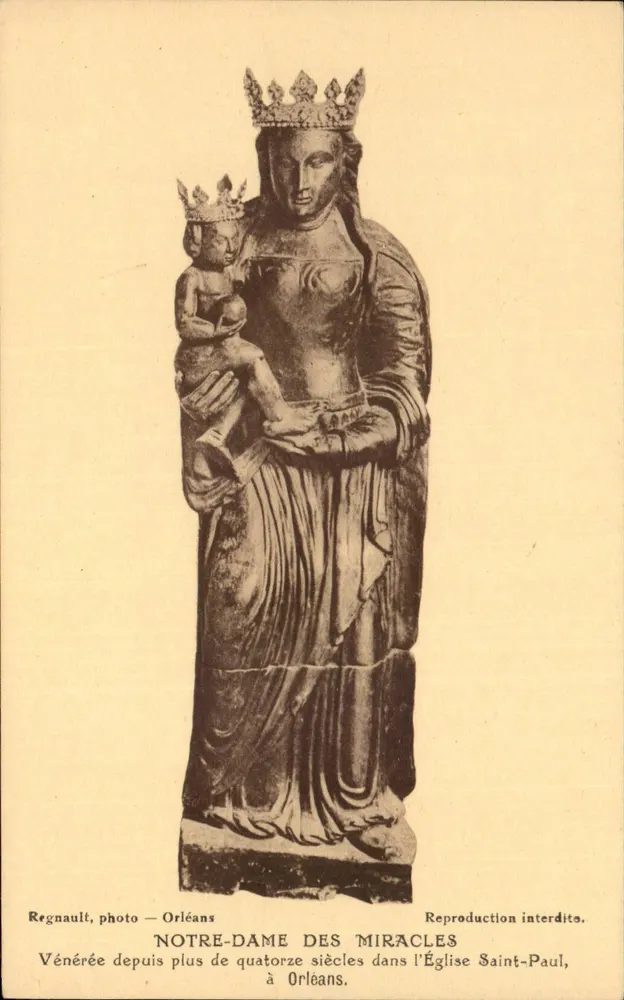 Nossa Senhora dos Milagres — estátua venerada há mais de quatorze séculos — Regnault, foto — Orléans - Frente