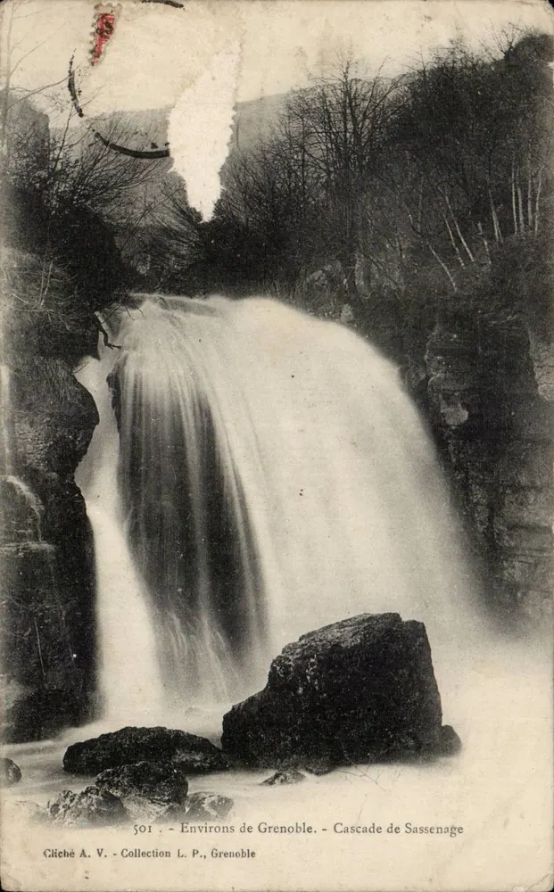 Cascades de Sassenage — Arredores de Grenoble — Cliché A.V., Coleção L.P., Grenoble - Frente