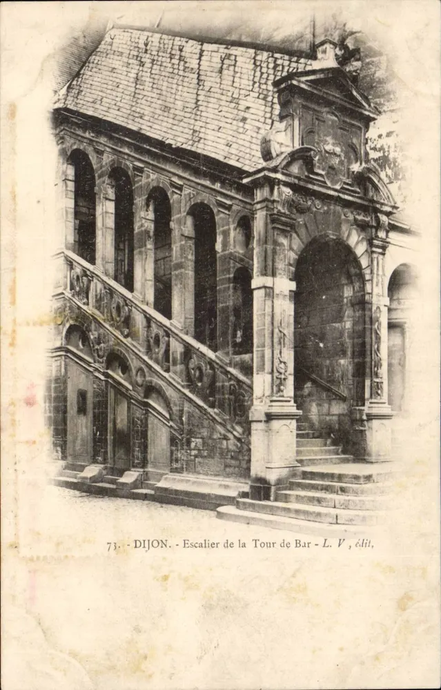 Dijon - Escadaria da Torre de Bar - L. V., editor - Frente