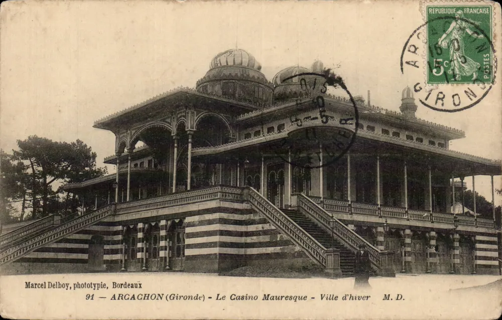 Arcachon (Gironde) — Das Mauresque-Casino — Winterstadt — Marcel Delboy, Phototypie, Bordeaux - Vorderseite