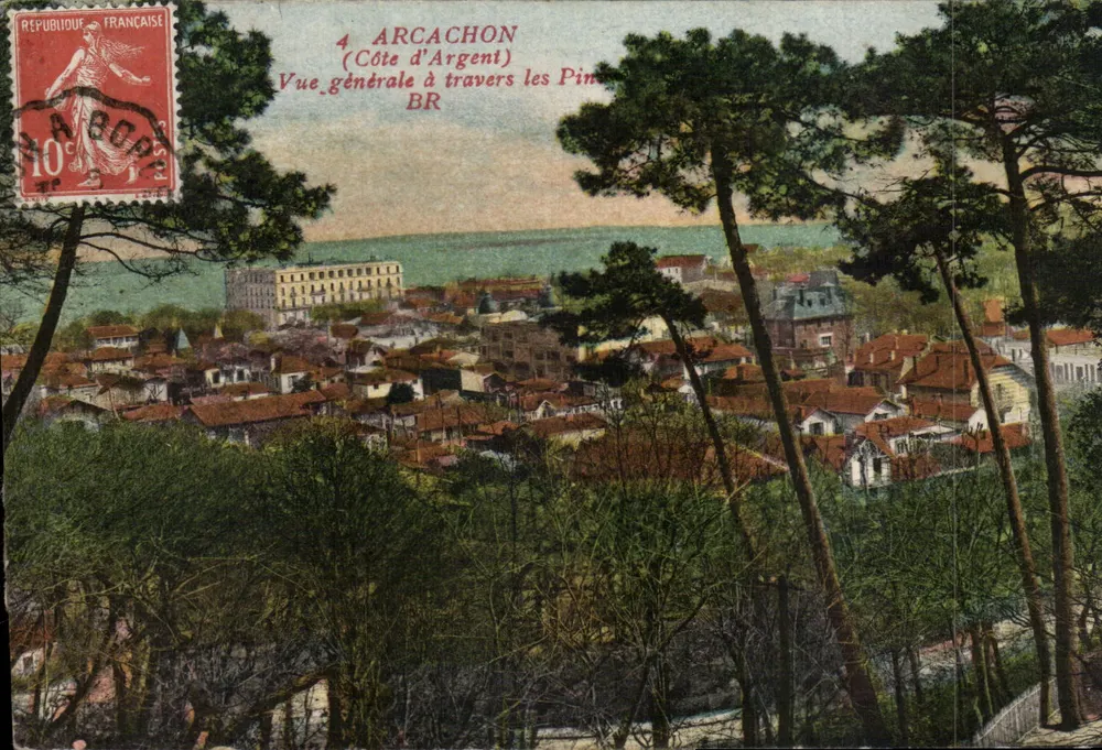 Arcachon (Côte d'Argent) — Allgemeiner Blick durch die Kiefern — Französischer Block Verlag Bordeaux - Vorderseite