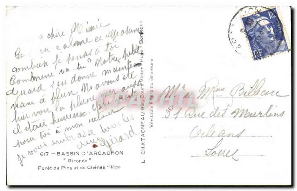 Kiefern- und Eichenwald — Gironde — L. Chatagneau, Verlag - Rückseite