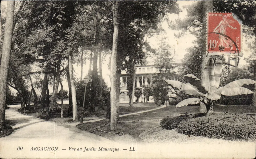 Arcachon — Vista no Jardim Mauresque — LL. n°60 - Frente