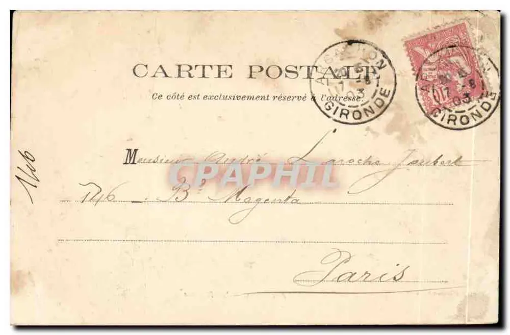 Arcachon — Les Régates — Éditeur V. Faure - Verso