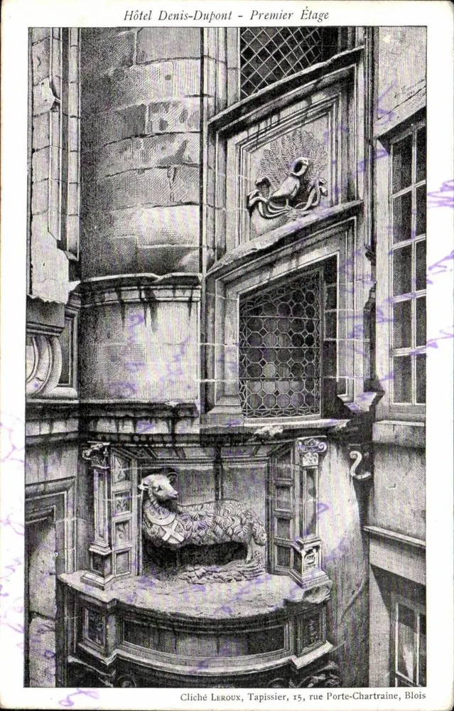 Hôtel Denis-Dufont - Erdgeschoss — Cliché Leroux, Polsterer, 15 rue Porte-Chartraine, Blois - Vorderseite