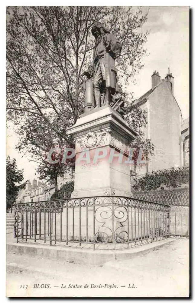 Blois — A Estátua de Denis-Papin — LL. - Frente