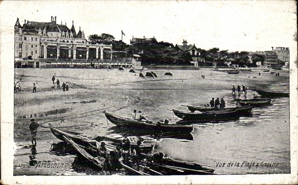 Arcachon — Ansicht der Strandpromenade und des Casinos — Verlag: 3490 - Vorderseite
