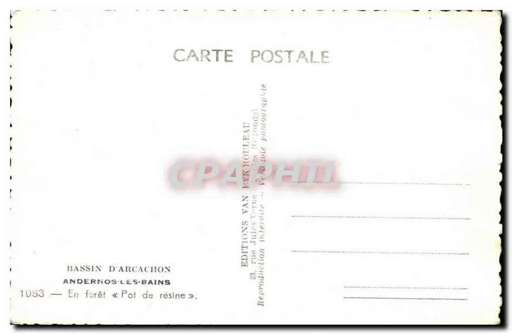 Bassin von Arcachon — Harzgefäß — Éditions Van Pekrouteau - Rückseite