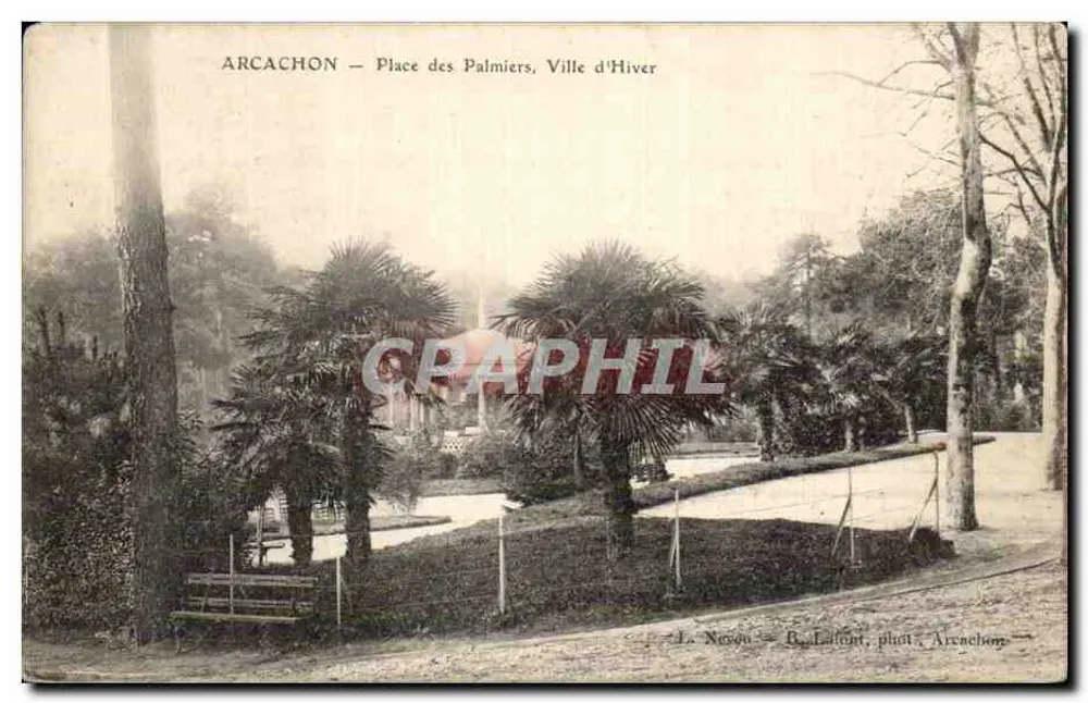 Arcachon — Place des Palmiers, Winterstadt — L. Nesson & R. Lallant, photo Arcachon - Vorderseite