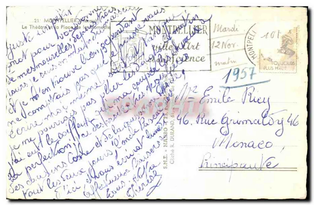 Montpellier — Das Theater und die Place de la Comédie — Nardo - Rückseite