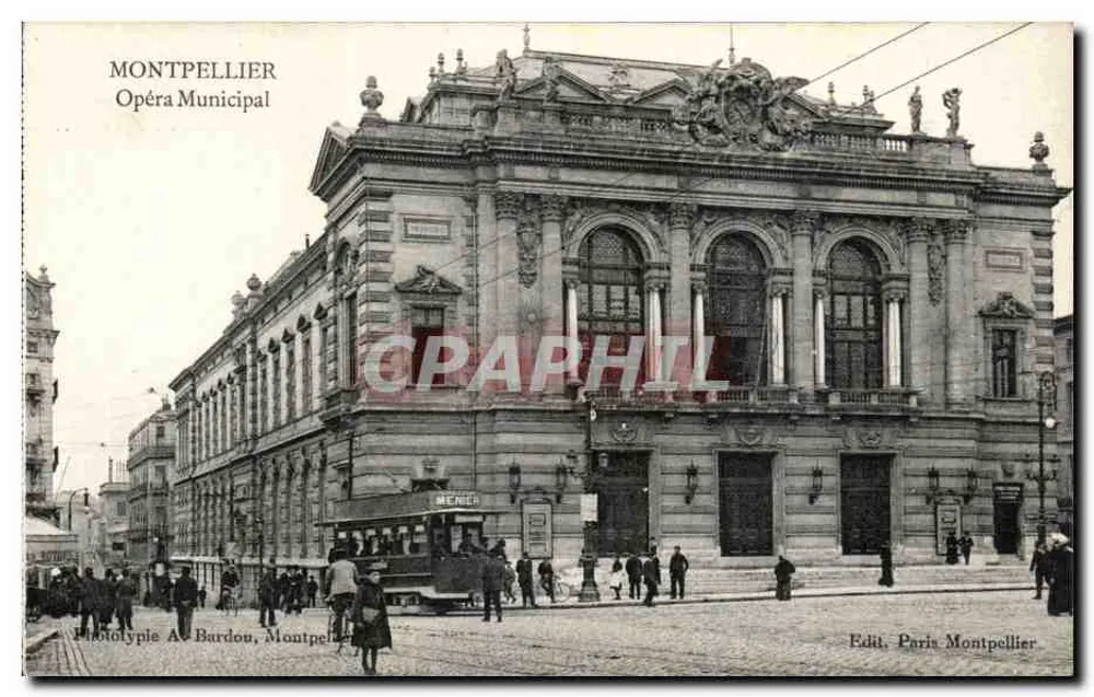 Montpellier — Ópera Municipal — Fototipia A. Bardou, Montpellier - Frente