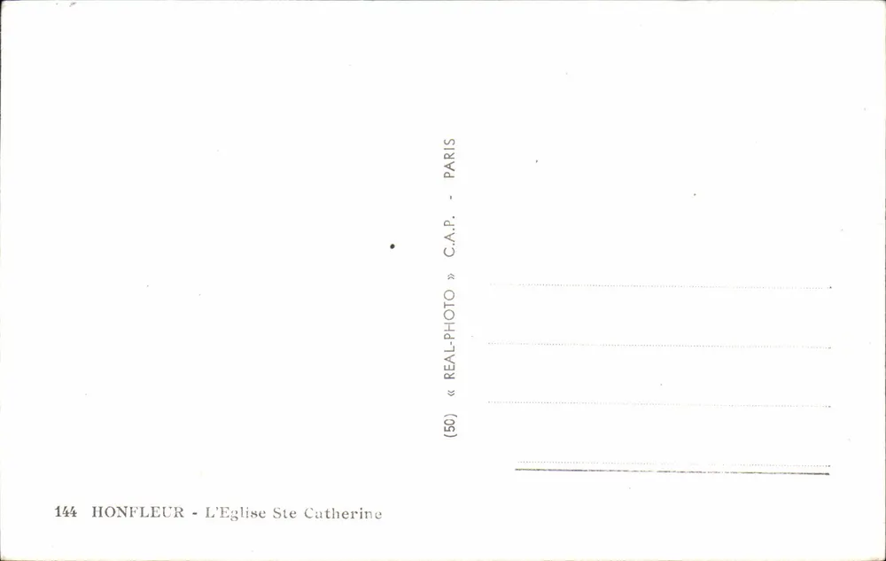 Honfleur — A Igreja de Santa Catarina — Editor C.A.P. n°144 - Verso