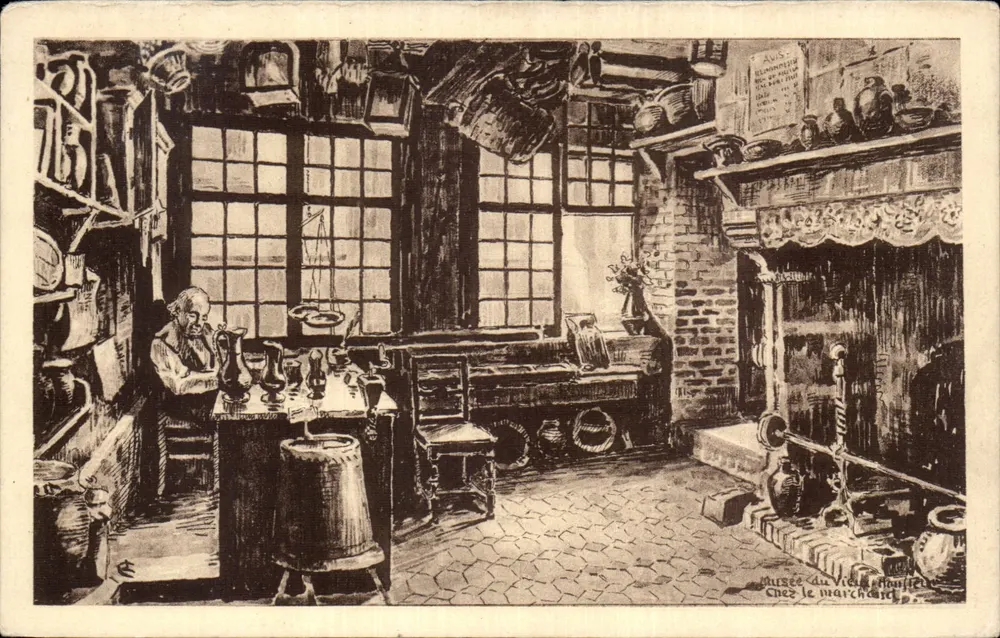 Interior de uma loja de comerciante — Museu do Velho Honfleur — Chez le Marchand - Frente