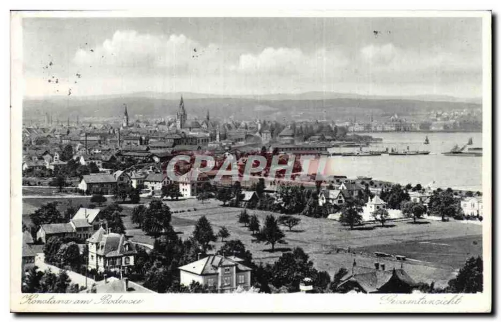 Konstantin am Rodensee — Vista geral — Verlag von Emil Brehm, Mannheim - Frente