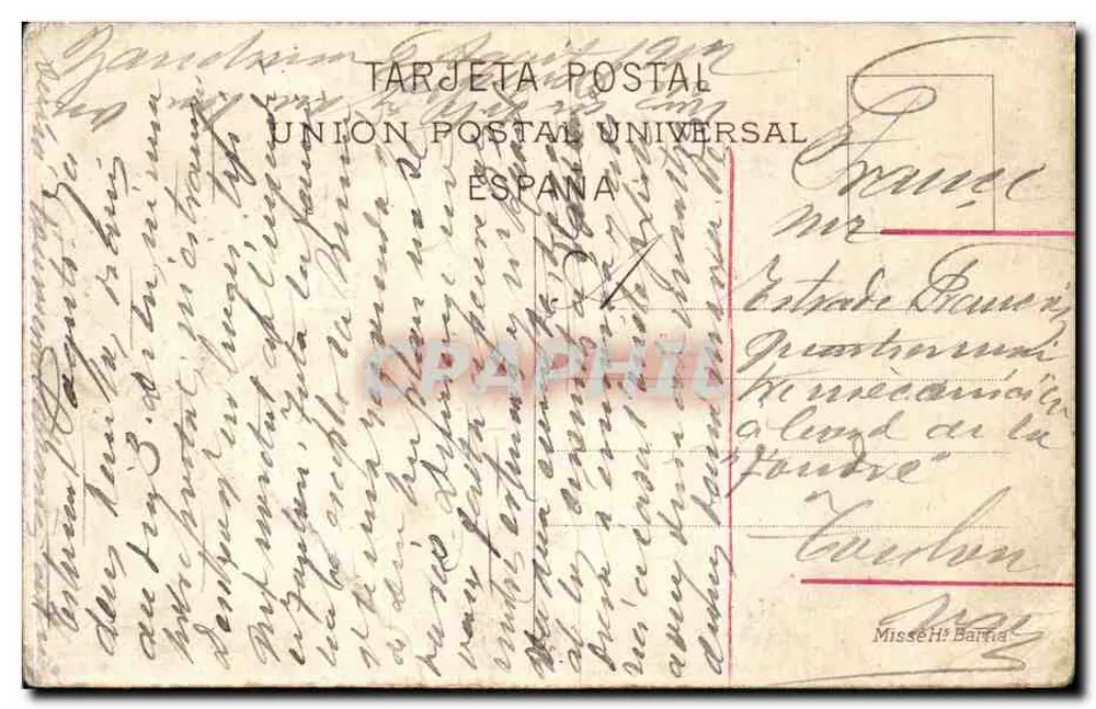 Barcelona - Plaza de Urquinaona — Verlag Union Postal Universal, Nr. 75 - Rückseite