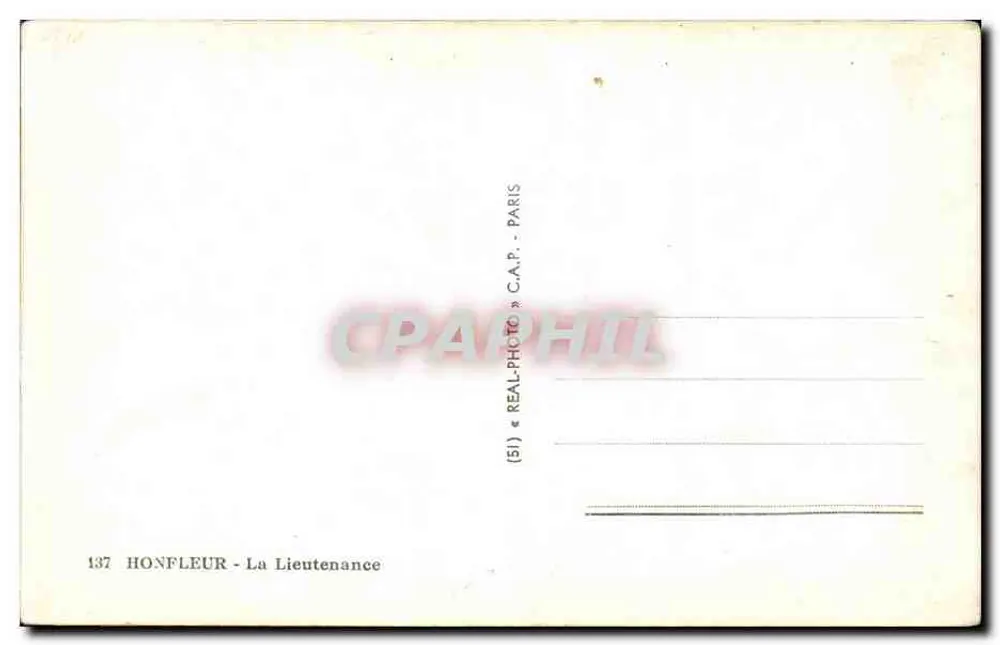Honfleur — A Lieutenante — C.A.P. Paris - Verso