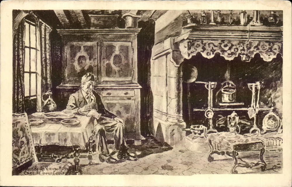 Innenraum eines alten Hauses — Museum des alten Honfleur — Bei dem Bourgeois - Vorderseite