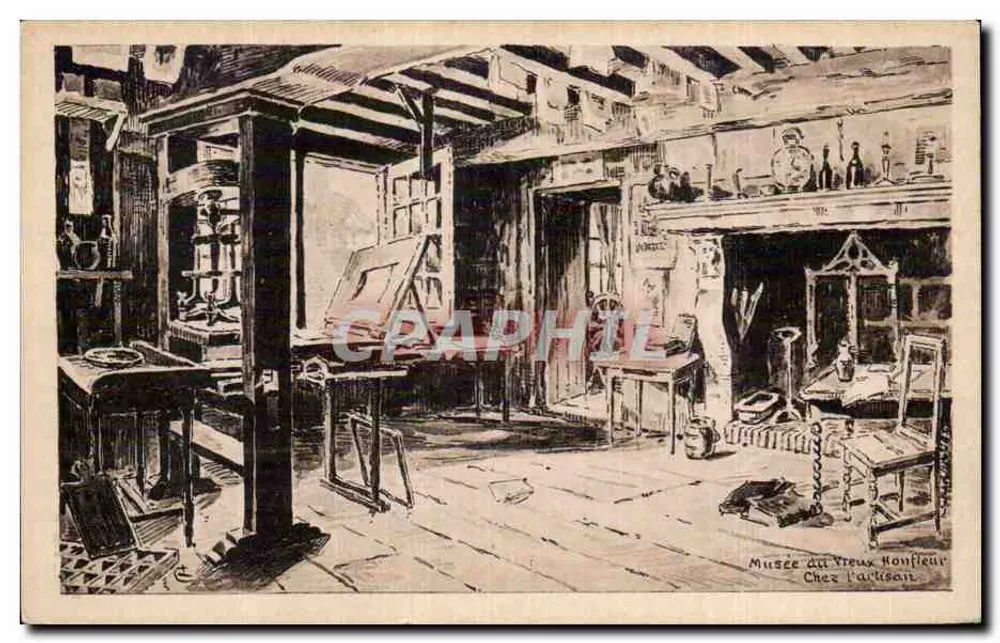 Museum des alten Honfleur — Bei dem Handwerker — CHA des Fotomechanischen Künstlers, Paris - Vorderseite