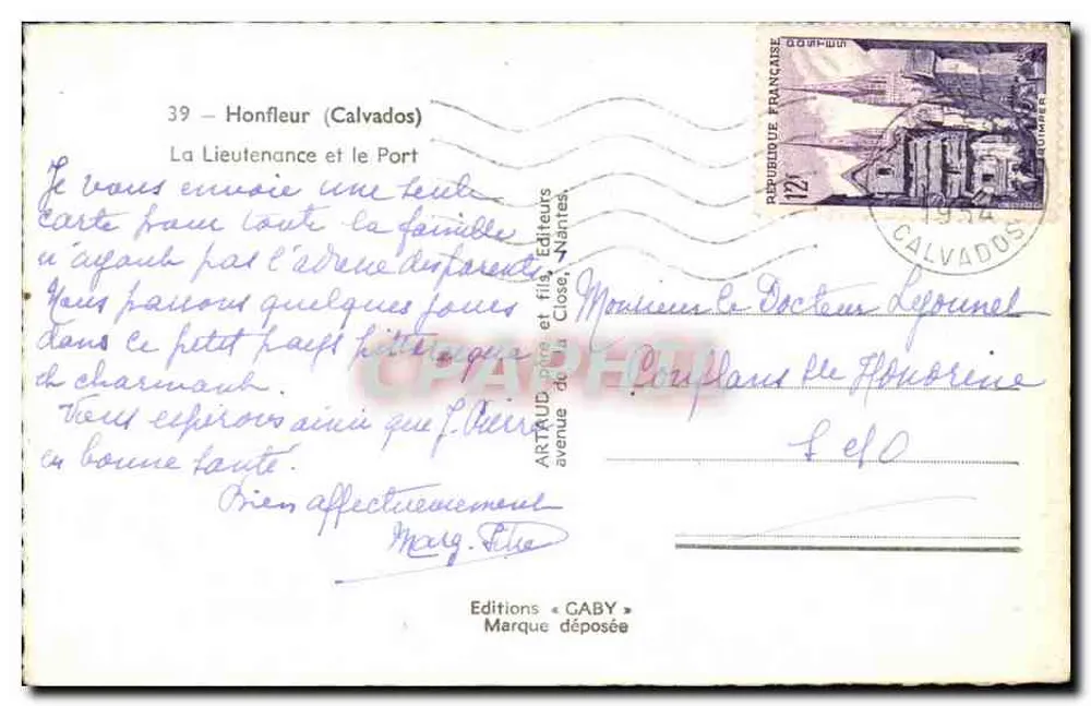 Honfleur (Calvados) — Der Hafen — Editions Gaby - Rückseite