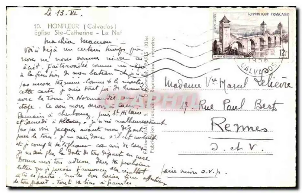 Igreja de Santa Catarina - La Neuf (Honfleur) — visão interna — ALF - Verso