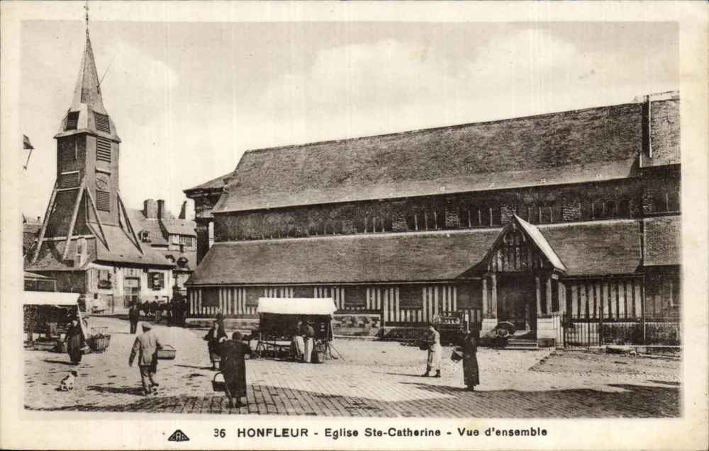 Honfleur - Igreja de Santa Catarina - Vista geral — editor A. B. n°36 - Frente